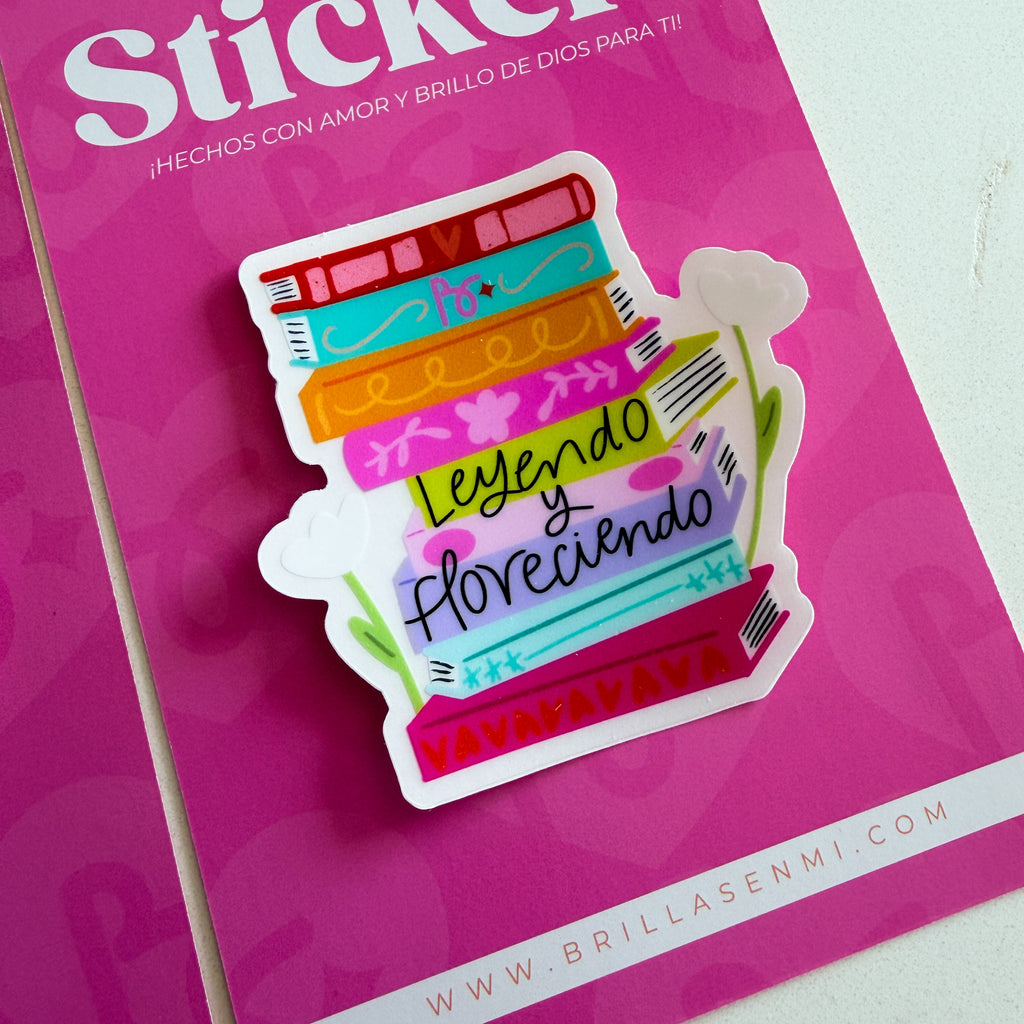 Sticker: Leyendo y Floreciendo