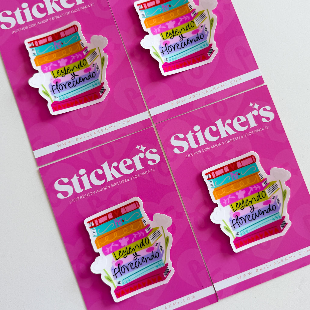 Sticker: Leyendo y Floreciendo